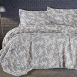 Комплект покривало 240/260 с калъфки МУСЕЛИН - РОДИЯ сиво